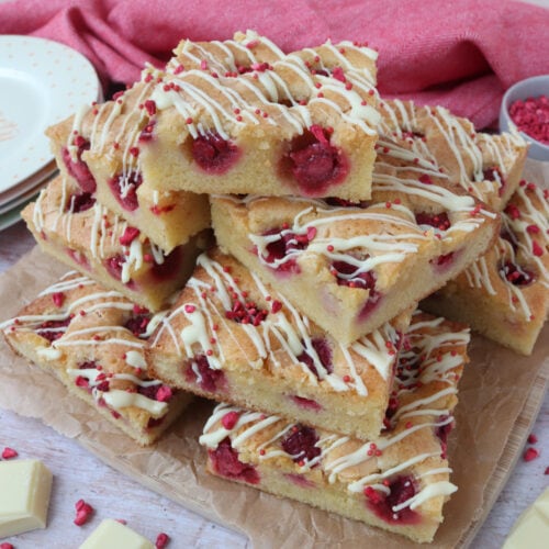 Raspberry & White Chocolate Blondies