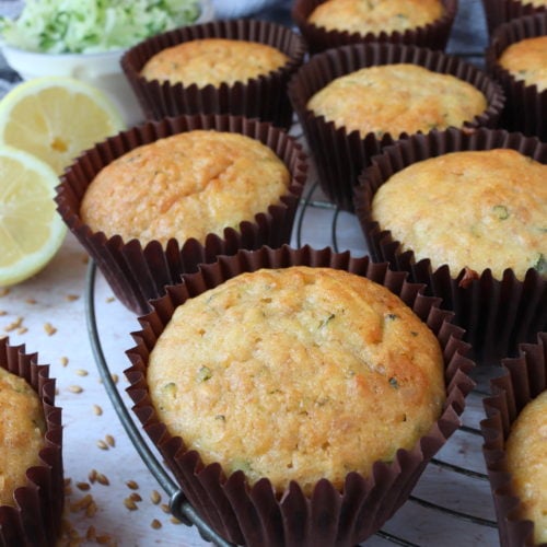 Courgette, Flaxseed & Lemon Muffins