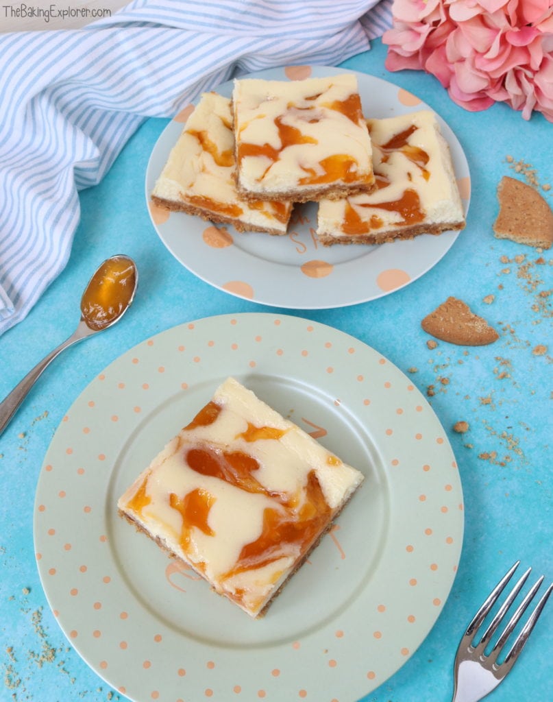 Apricot Swirl Cheesecake Squares