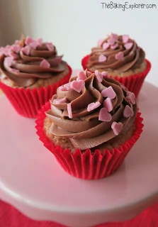 Strawberry Cupcakes with Nutella Buttercream