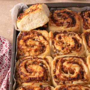 Cheese & Pickle Swirl Bread Rolls