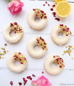 Rose, Lemon & Pistachio Baked Donuts
