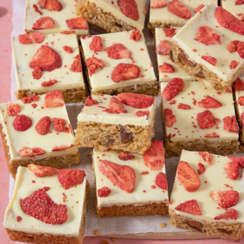 White Chocolate & Strawberry Flapjacks