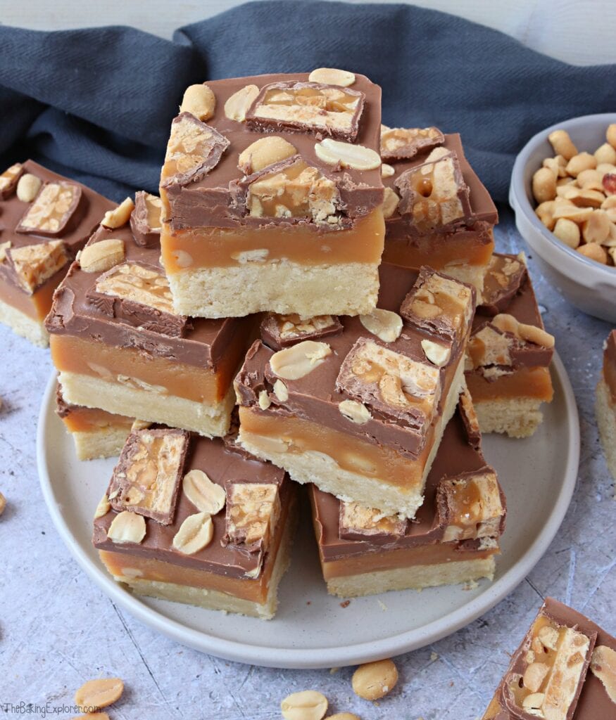 Snickers Millionaire's Shortbread view from above