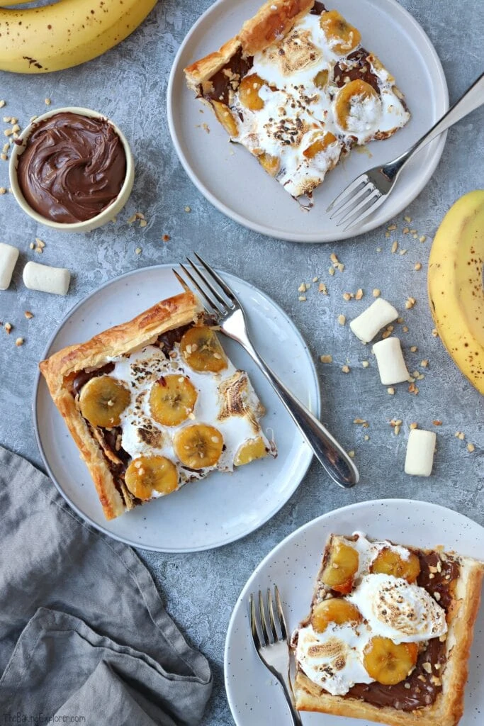 Nutella, Banana & Marshmallow Tart