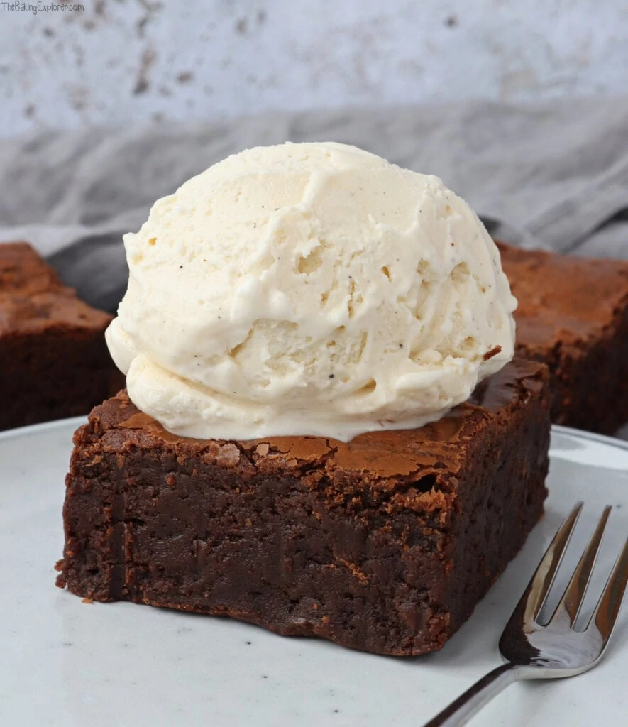 Chocolate Brownies with a scoop of ice cream
