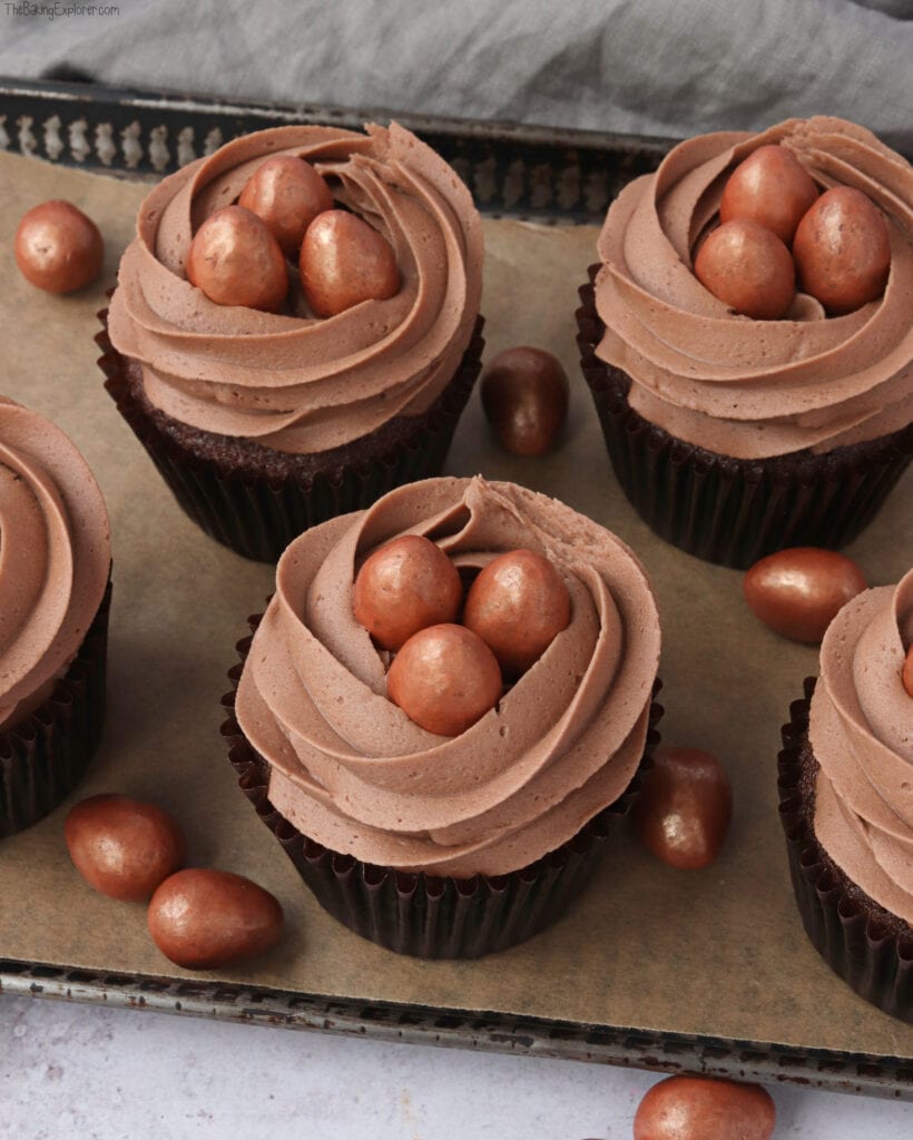 Chocolate & Caramel Easter Nest Cupcakes