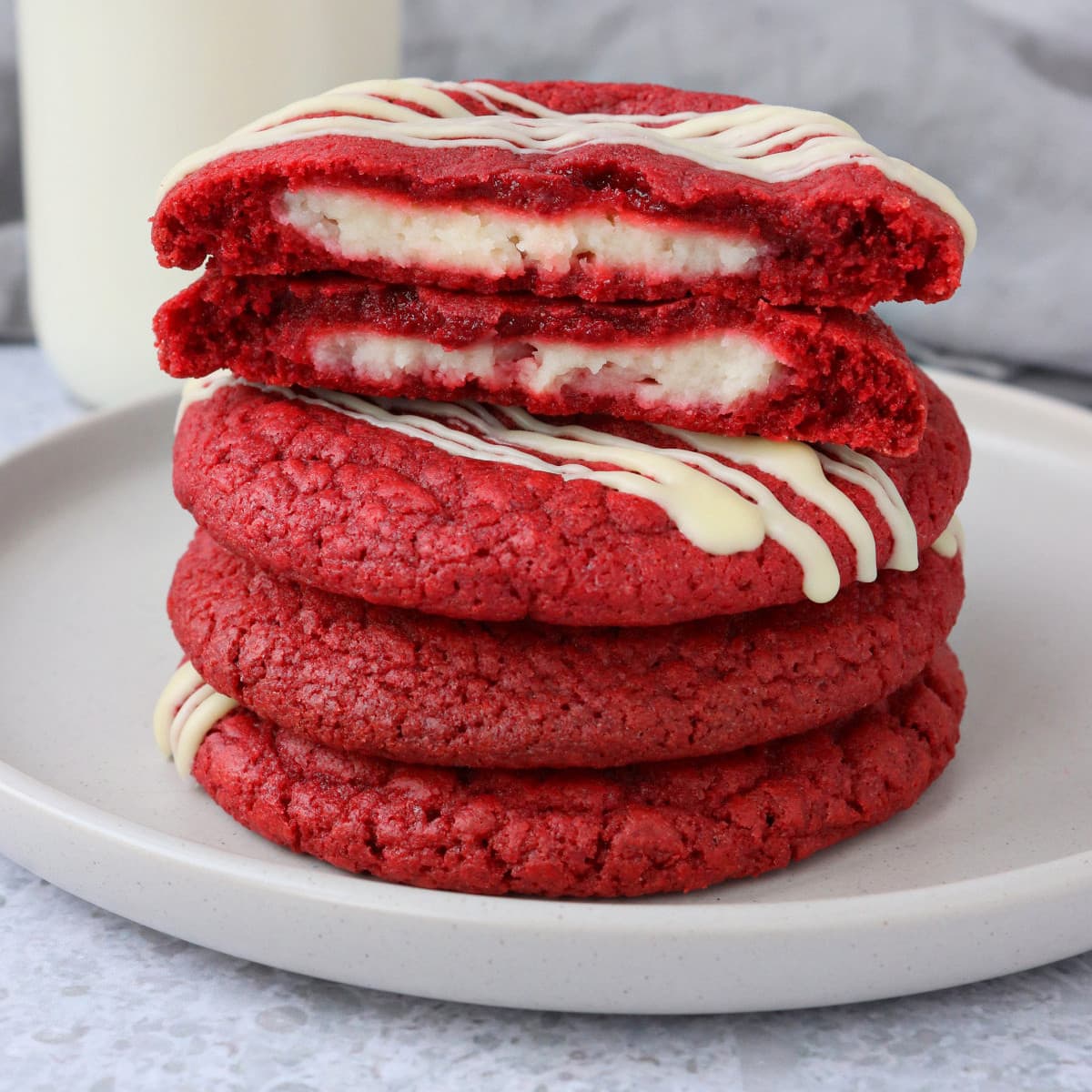 Cheesecake Stuffed Red Velvet Cookies