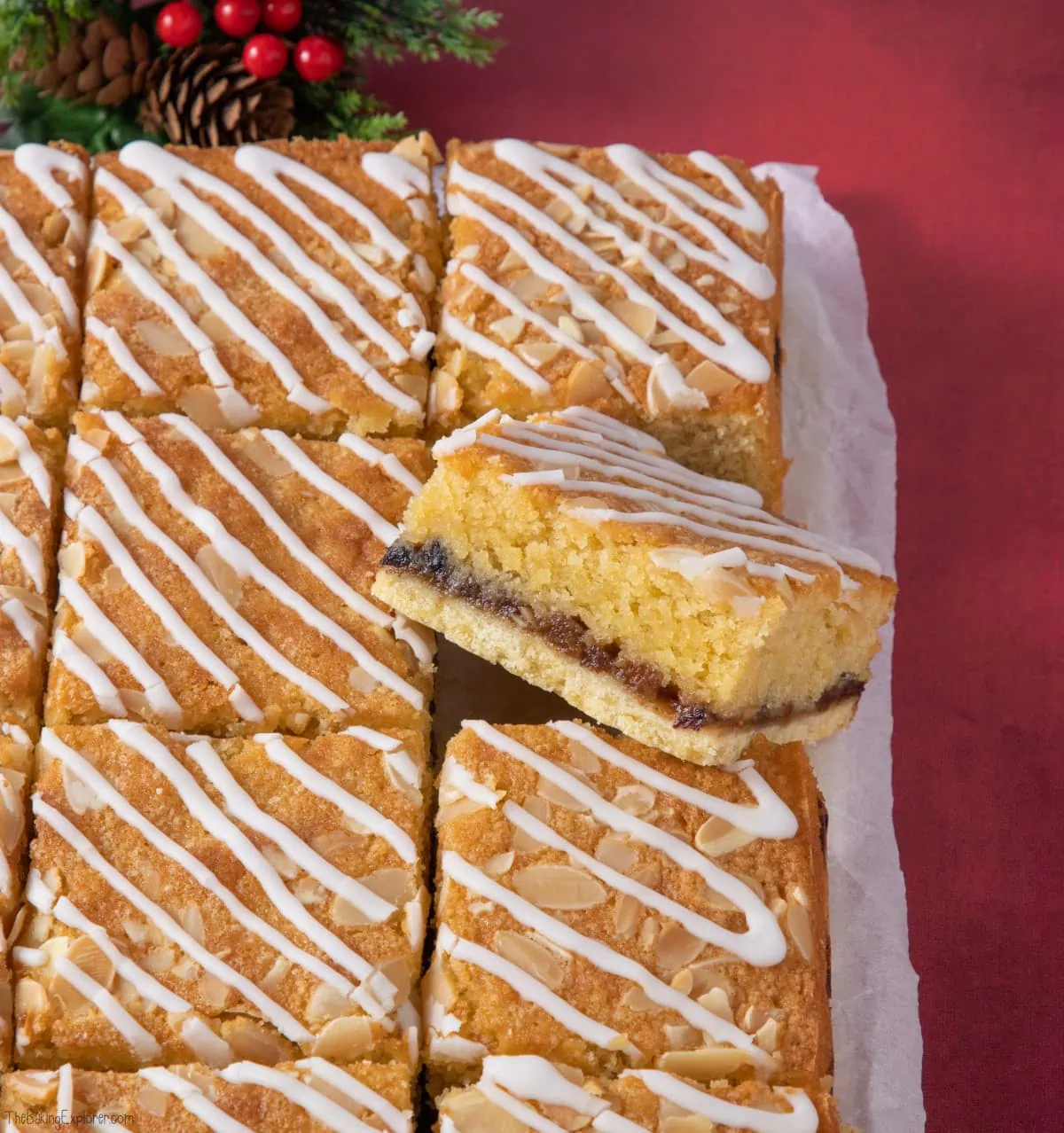 Mince Pie Bakewell Squares
