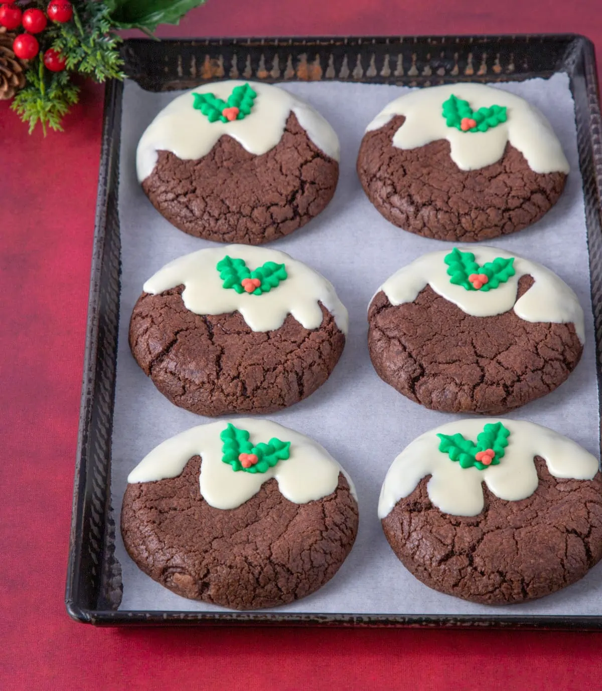 Christmas Pudding Chocolate Cookies
