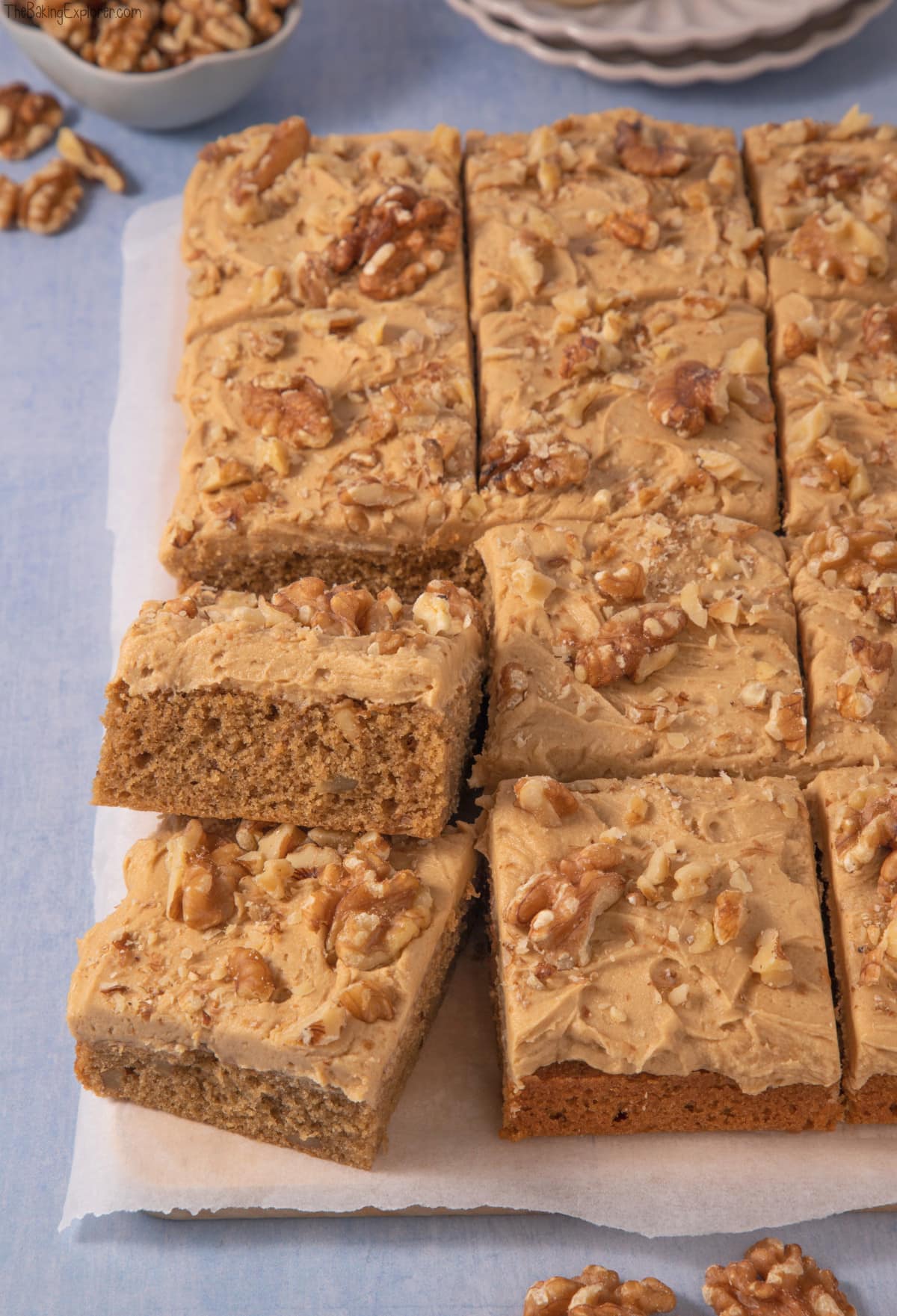 Coffee & Walnut Traybake Cake