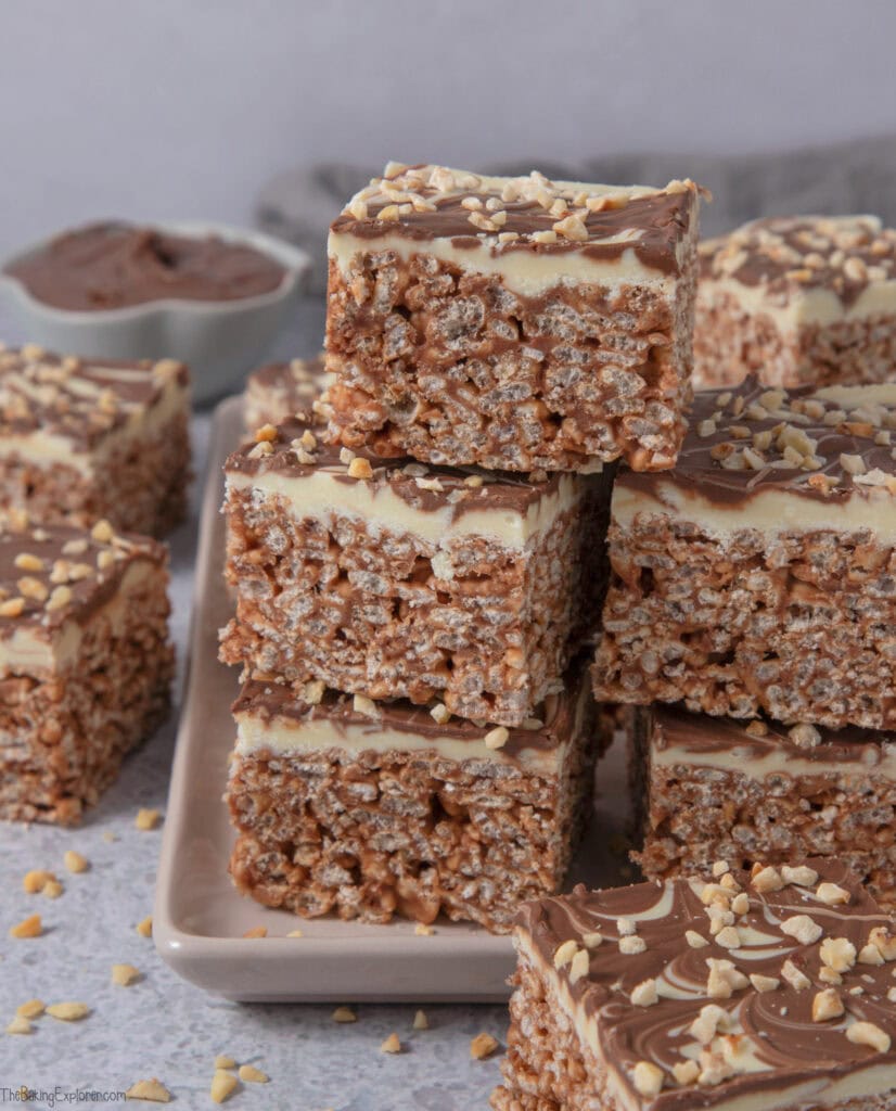 Nutella Rice Krispie Treats - The Baking Explorer