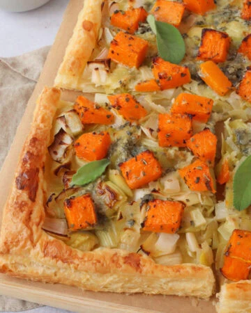 Butternut Squash, Leek and Stilton Tart