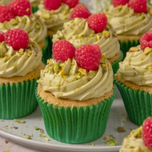 Pistachio & Raspberry Cupcakes