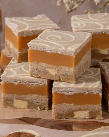 Cinnamon Roll Millionaire's Shortbread