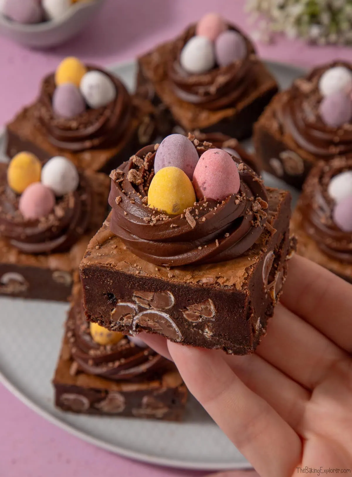 Mini Egg Brownie Easter Nests