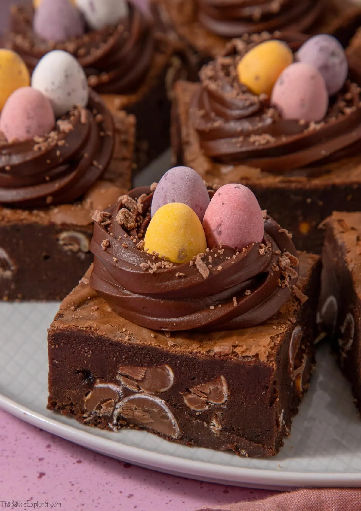Mini Egg Brownie Easter Nests