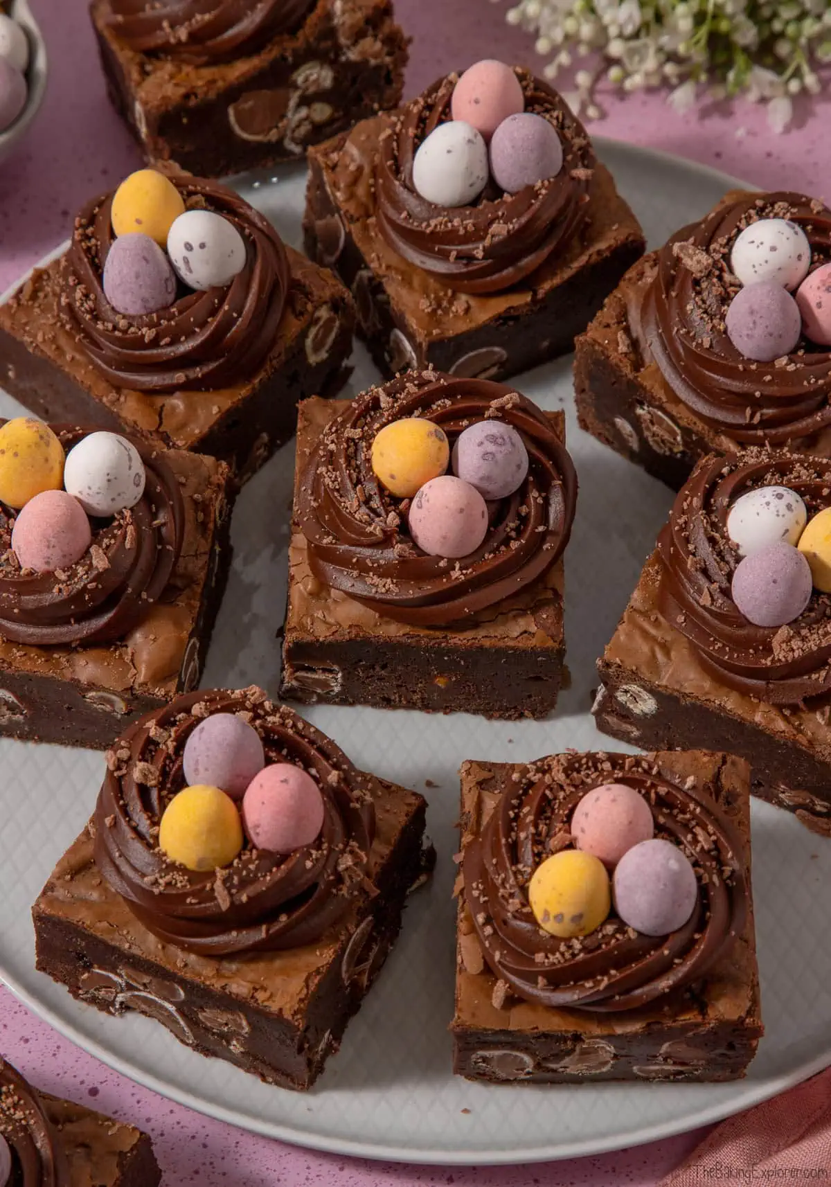 Mini Egg Brownie Easter Nests