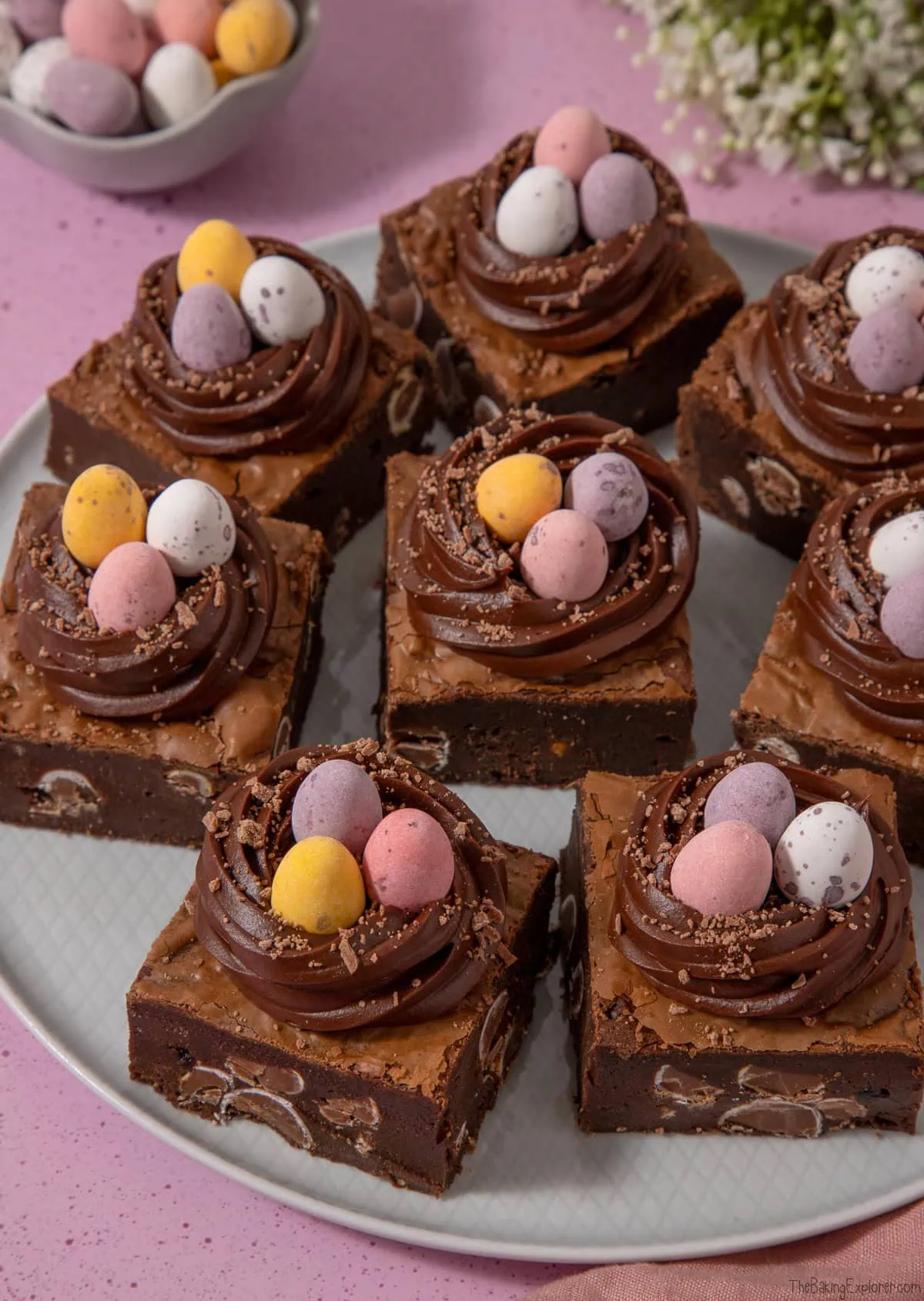 Mini Egg Brownie Easter Nests