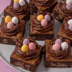 Mini Egg Brownie Easter Nests