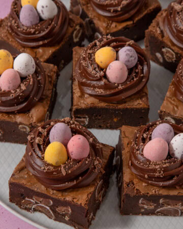 Mini Egg Brownie Easter Nests