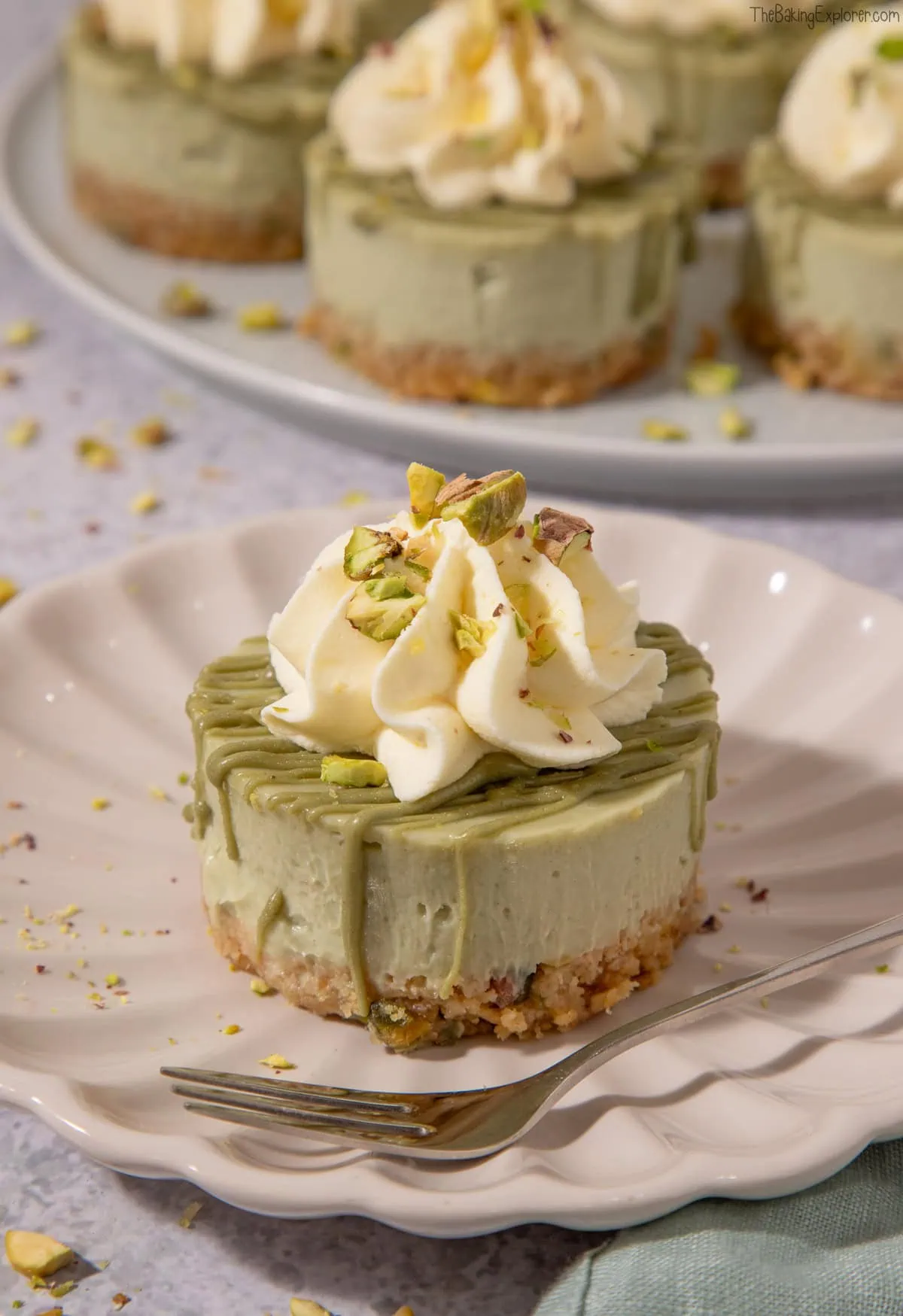 Mini Pistachio Cheesecakes