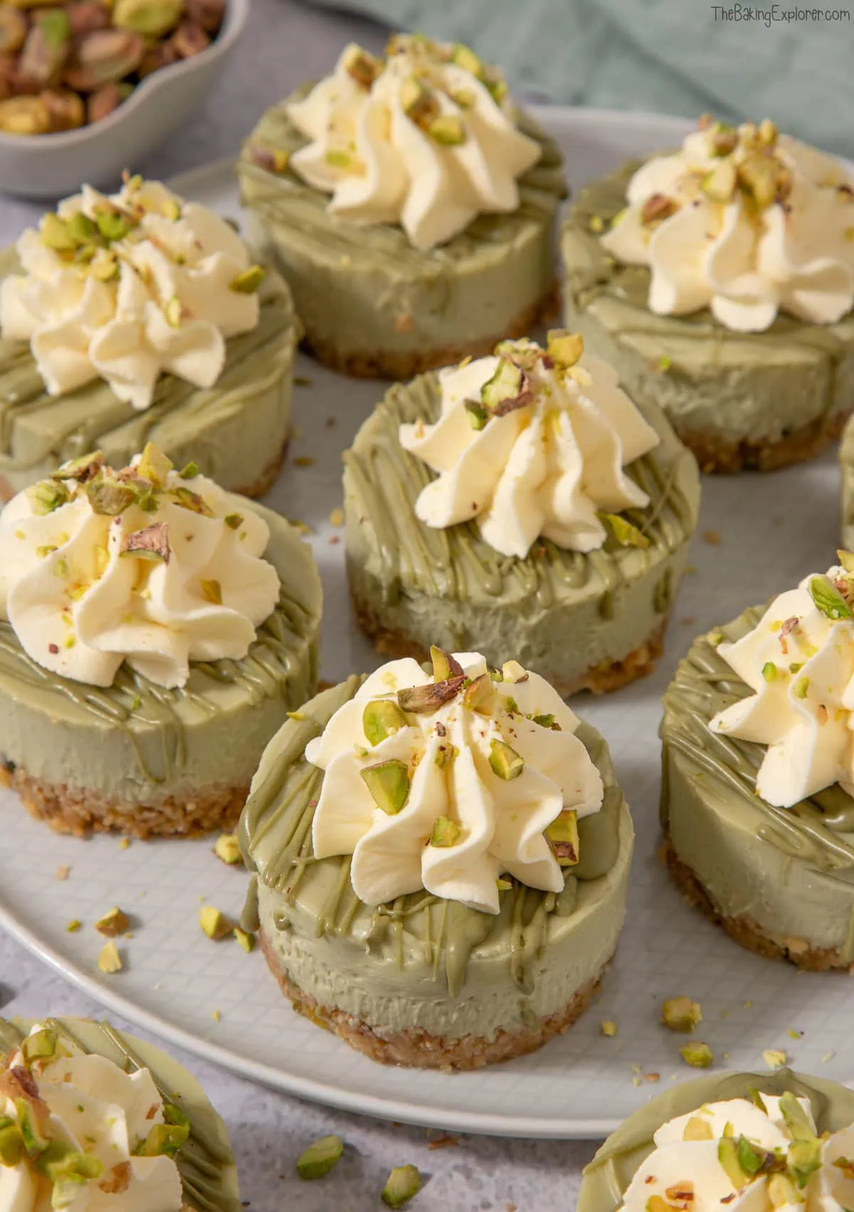 Mini Pistachio Cheesecakes