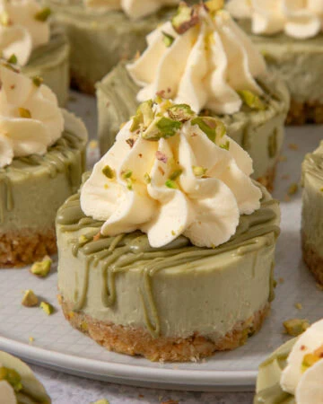 Mini Pistachio Cheesecakes