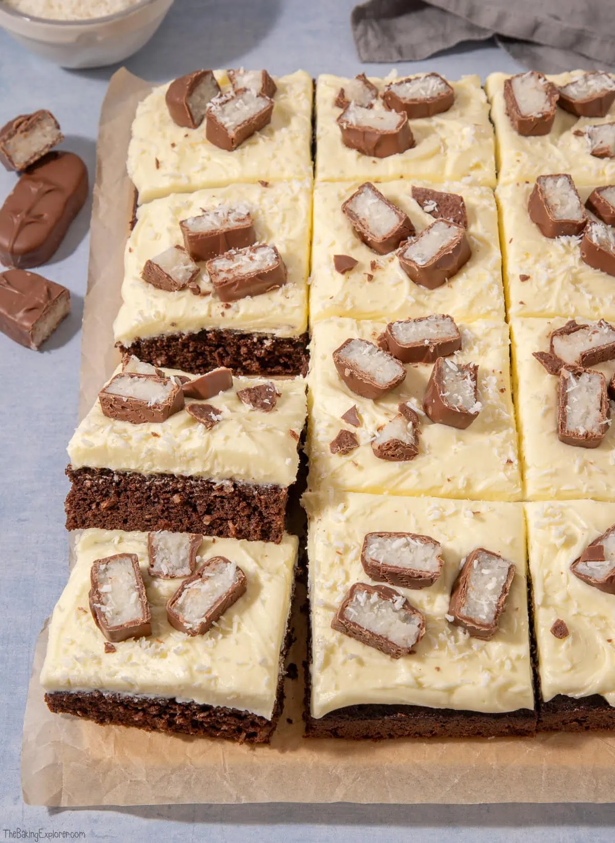 Bounty Chocolate & Coconut Traybake Cake