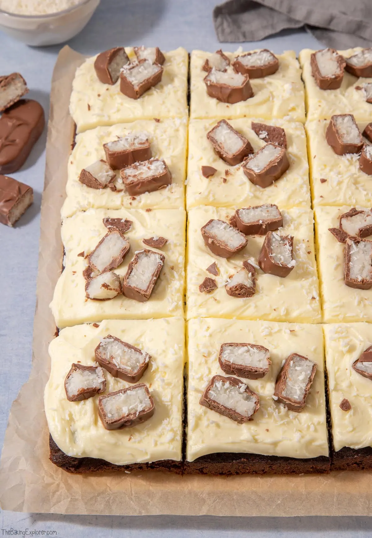 Bounty Chocolate & Coconut Traybake Cake